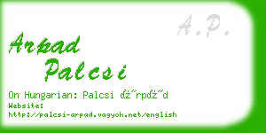 arpad palcsi business card